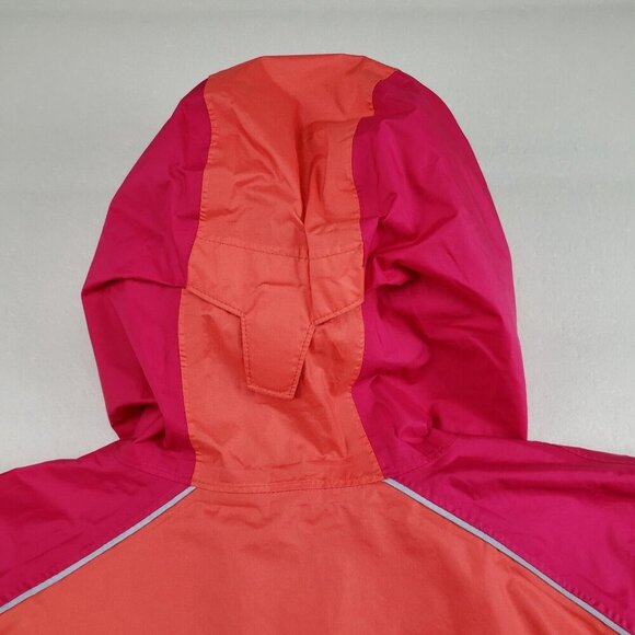 Columbia Hooded Rain Jacket Girls Large 14/16 Pink Full Zip Lined Nylon Coat - Picture 6 of 12